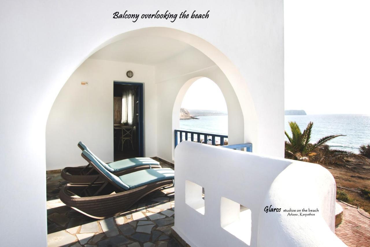 Ferienwohnung Glaros Luxury Studio On The Beach Arkasa Exterior foto