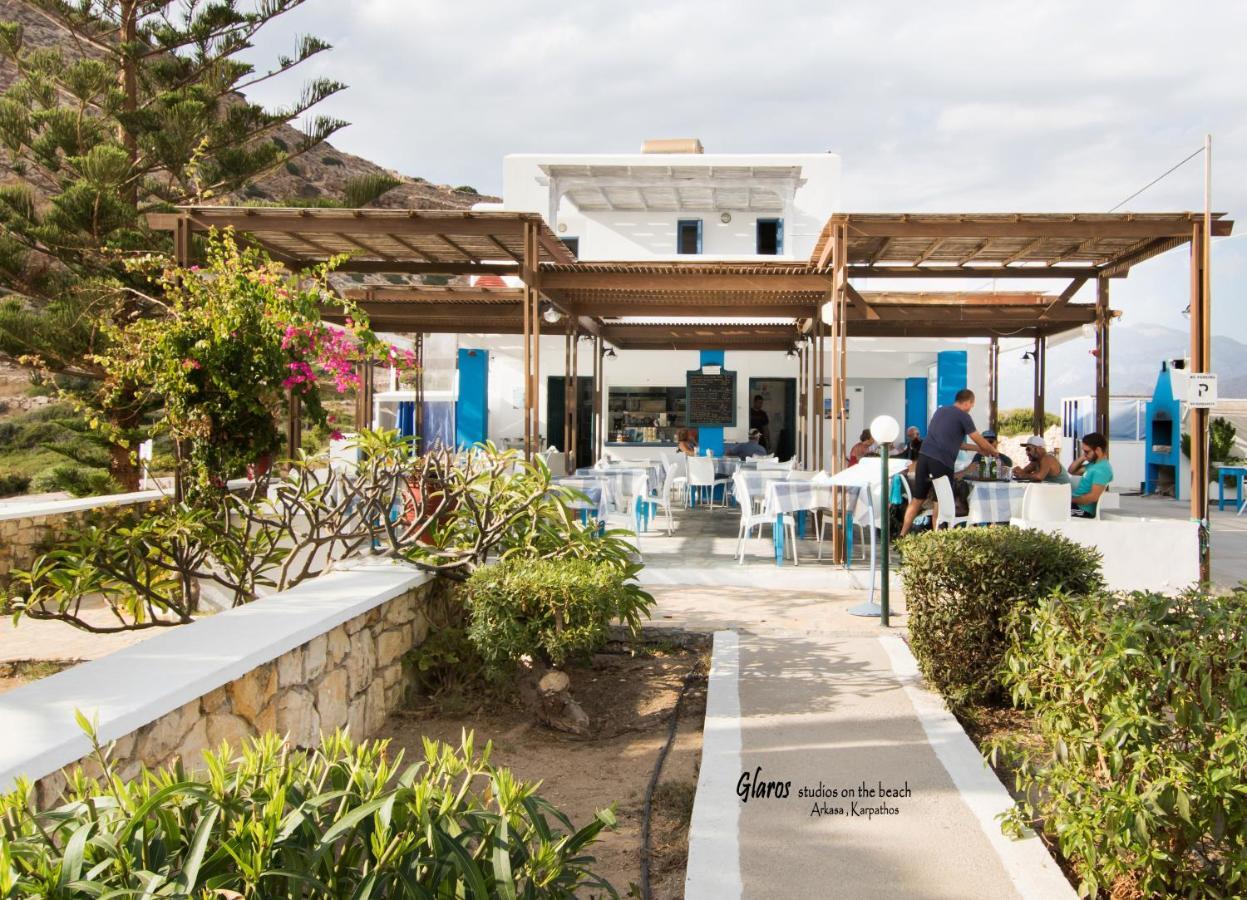 Ferienwohnung Glaros Luxury Studio On The Beach Arkasa Exterior foto