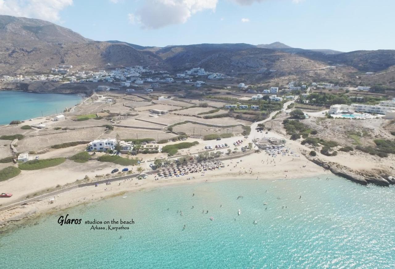 Ferienwohnung Glaros Luxury Studio On The Beach Arkasa Exterior foto