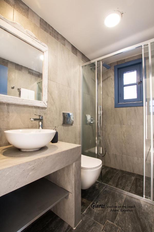 Ferienwohnung Glaros Luxury Studio On The Beach Arkasa Exterior foto