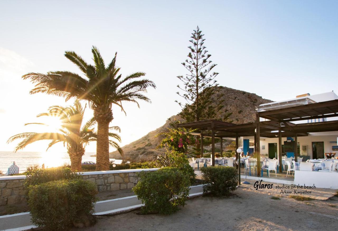 Ferienwohnung Glaros Luxury Studio On The Beach Arkasa Exterior foto